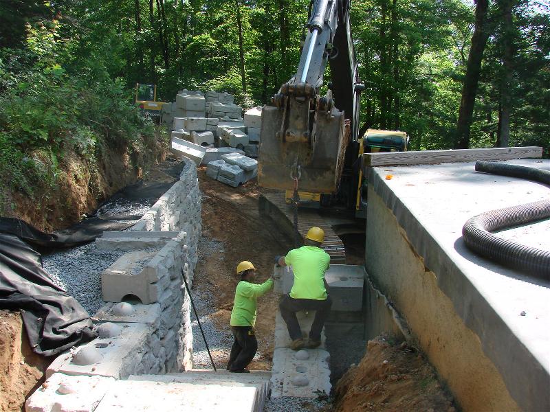 Whitmire Grading works with new and existing sites on grading and retaining wall projects.