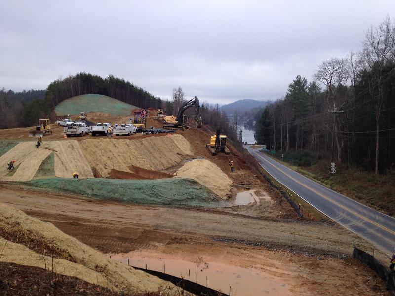 Whitmire Grading crews are busy grading and installing erosion control measures.